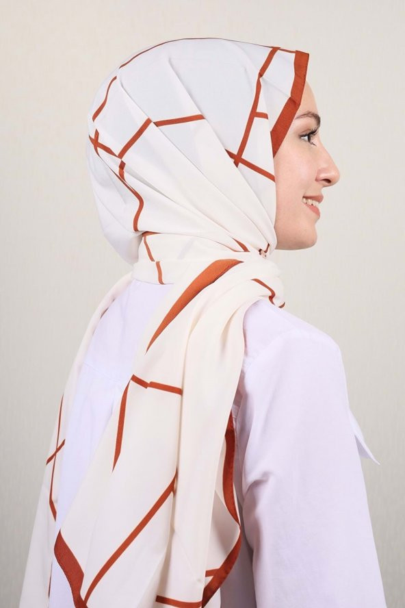 Moda Kaşmir Turuncu Serisi Medine Ipeği Şal - Renk-08