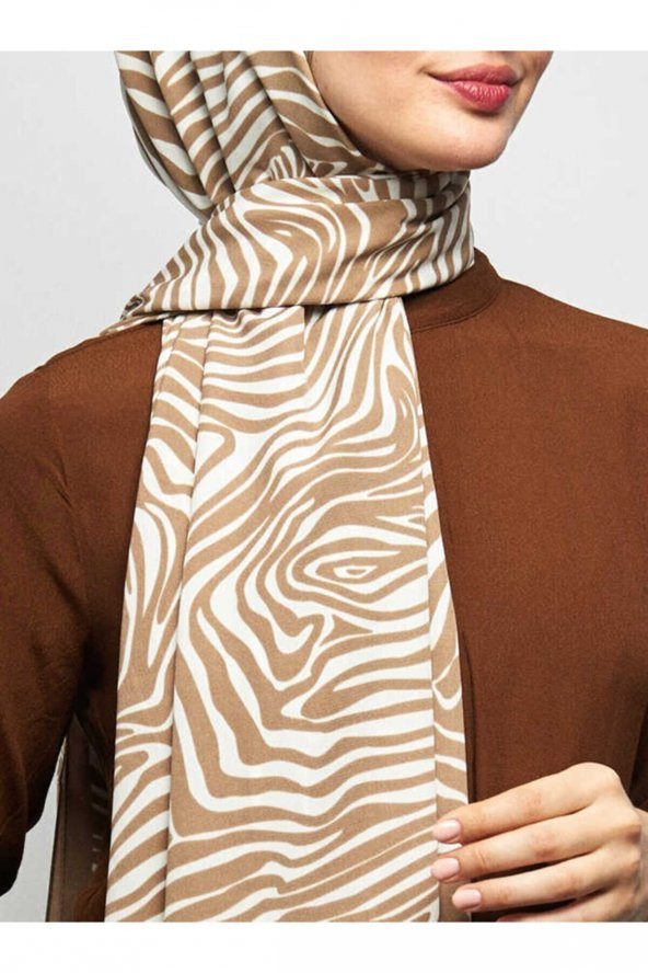Inci Serisi Vizon Zebra Desenli Şal - Resim 2