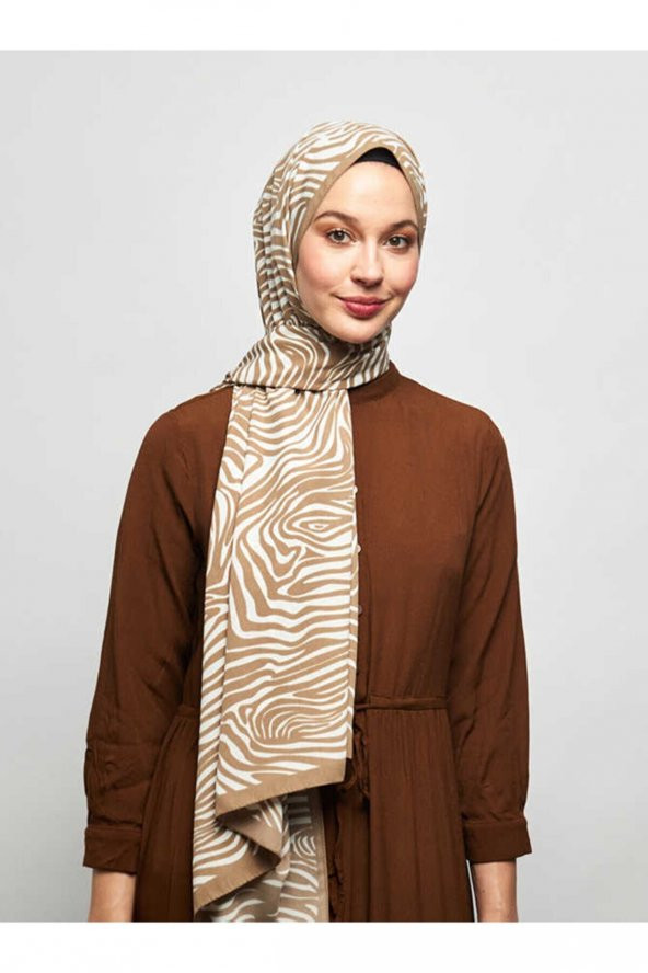 Inci Serisi Vizon Zebra Desenli Şal - Resim 3