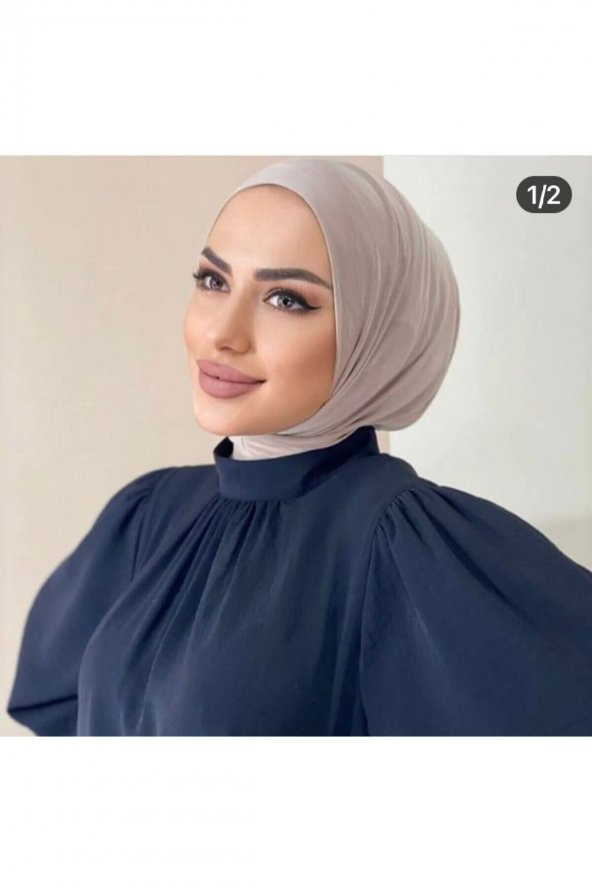 Kadın Tesettür Siyah Çıtçıtlı Boyunluk Hijap Bone Model Eşarp Şal