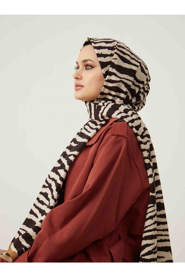 Kadın Çikolata Serisi Hint Desenli Şal - Resim 2