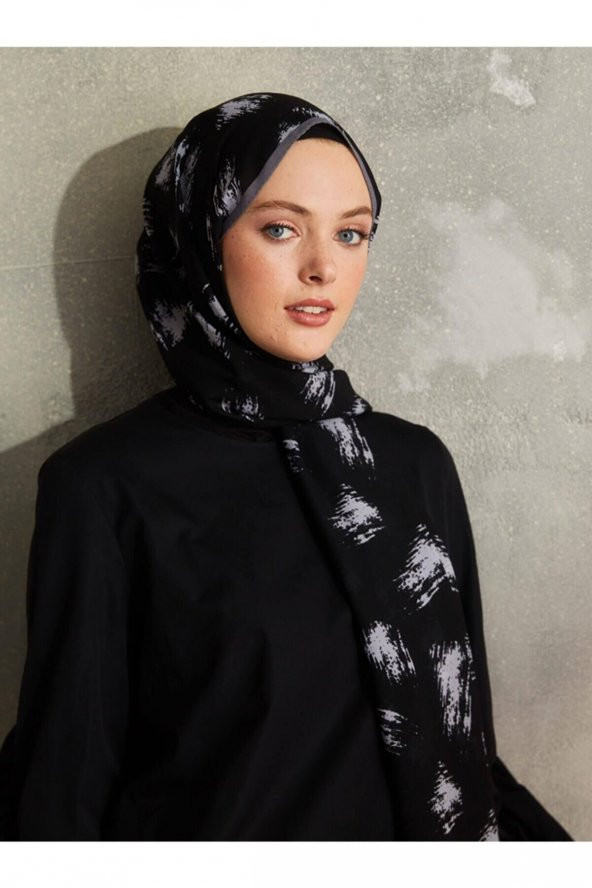 Touch Medine Ipeği Brush Desen Siyah ürün görseli 1