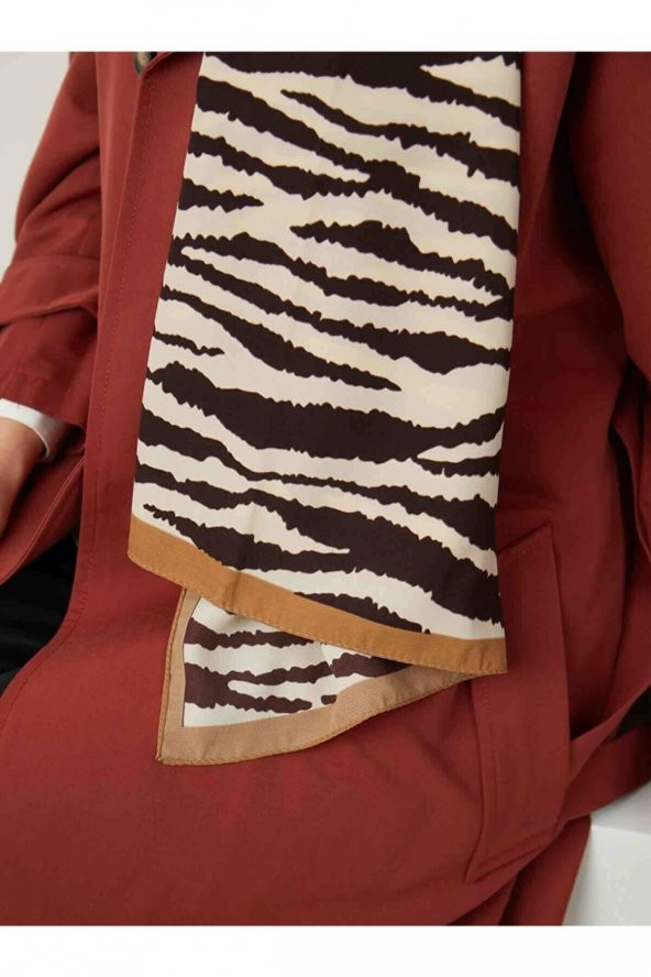 Kadın Çikolata Serisi Hint Desenli Şal - Resim 3