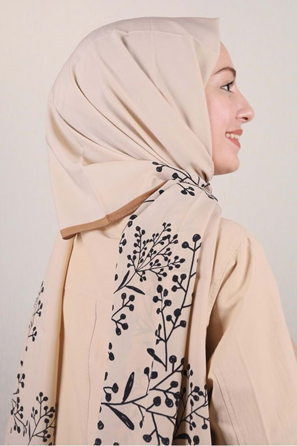 Moda Kaşmir Karamel Siyah Serisi Medine İpeği Şal Desen-03 Renk-04 ürün görseli 1