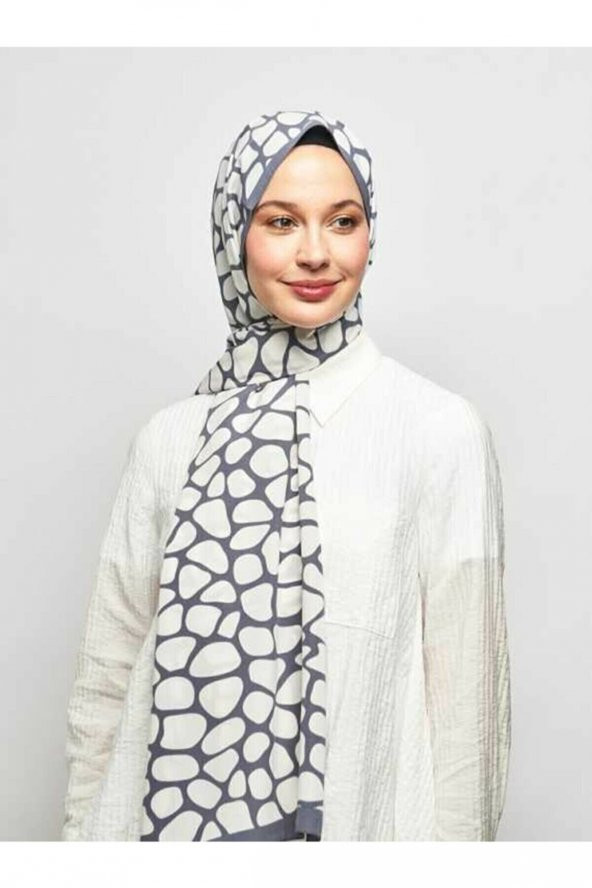 İnci Serisi Gri Dama Desenli Şal ürün görseli 1