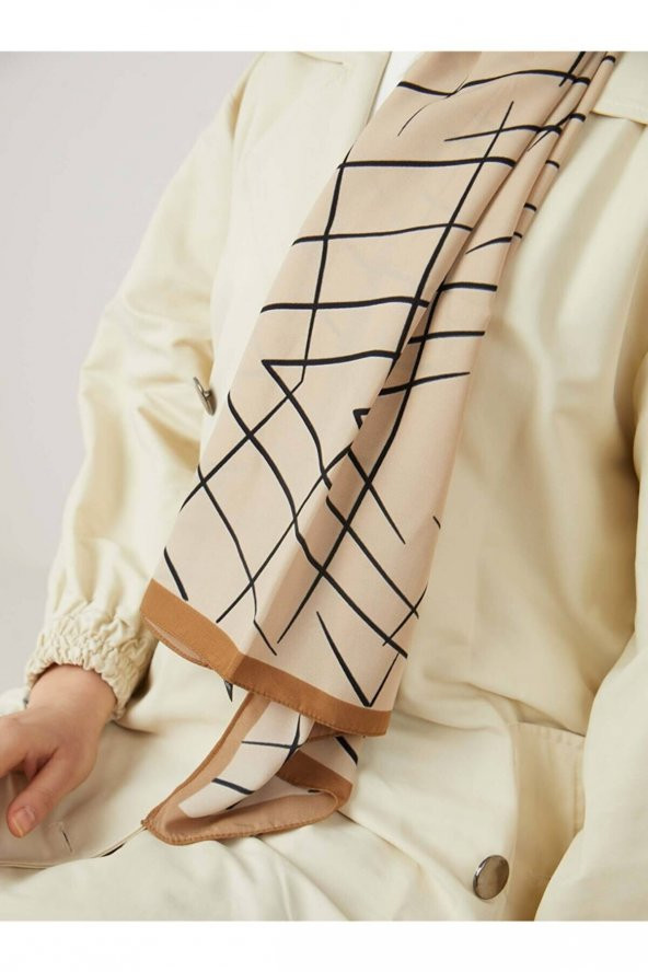 Karamel Serisi Çizgi Desenli Şal - Resim 3