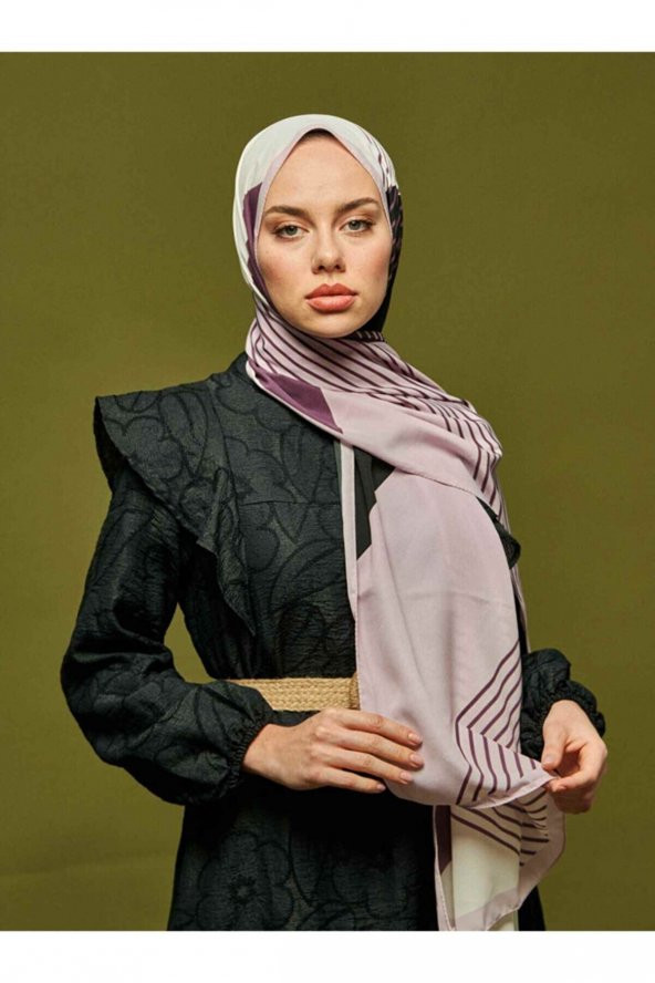 Kadın Mürdüm Karmen Serisi Dinamik Şal - Resim 3