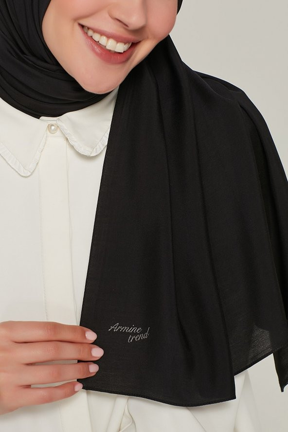 Kadın Siyah Trend Modal Şal - Resim 2