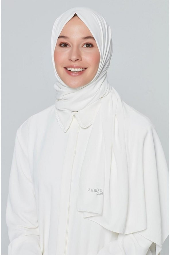 Kadın Beyaz Trend Medine İpeği Şal ürün görseli 1
