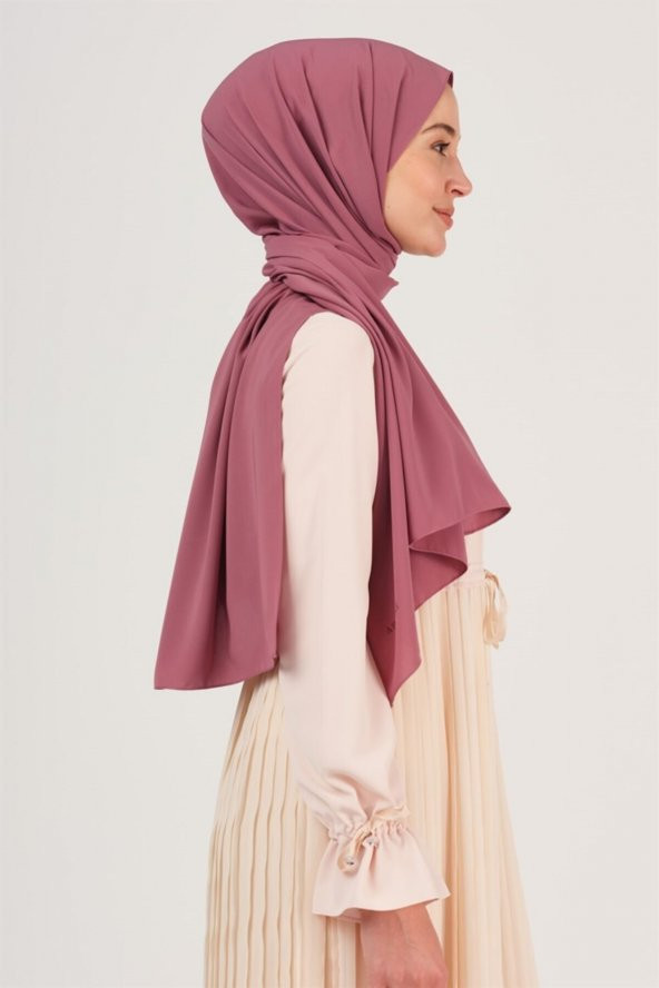 Kadın Gül Kurusu Trend Medine Ipeği Şal 48 - Resim 6