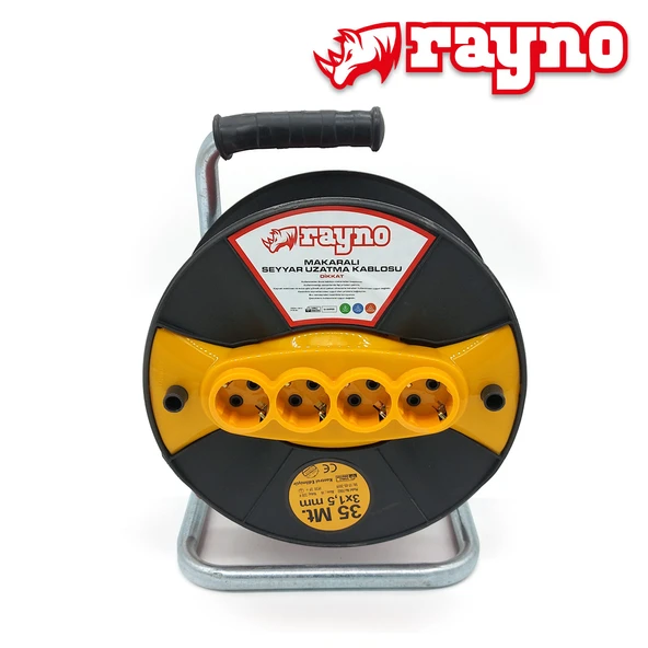 Seyyar Makaralı Uzatma Kablosu 3x1,5mm 35 mt - 7002