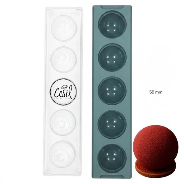 SİLİKON KALIP KÜRE 5Lİ 58 MM