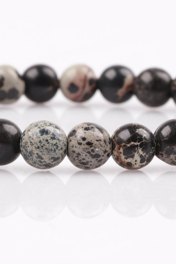 Siyah Varisit Doğal Taş Bileklik 6 mm Küre Kesim - 2