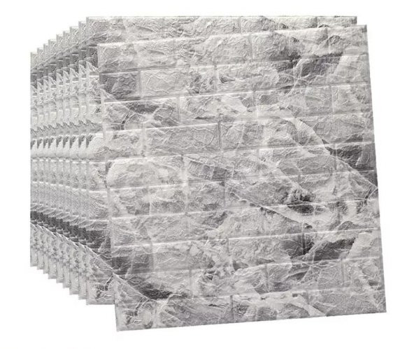 10 Adet NW13 Alaca Gri Arkası Yapışkanlı Esnek Silinebilir Duvar Paneli Duvar Kağıdı