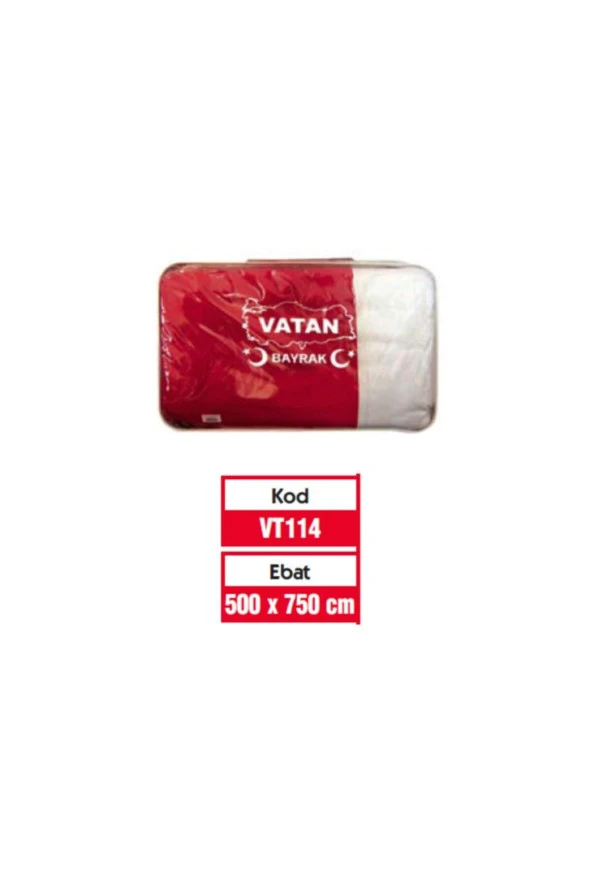 Vatan Bez Bayrak Türk %100 Polyester 500x750 Cm