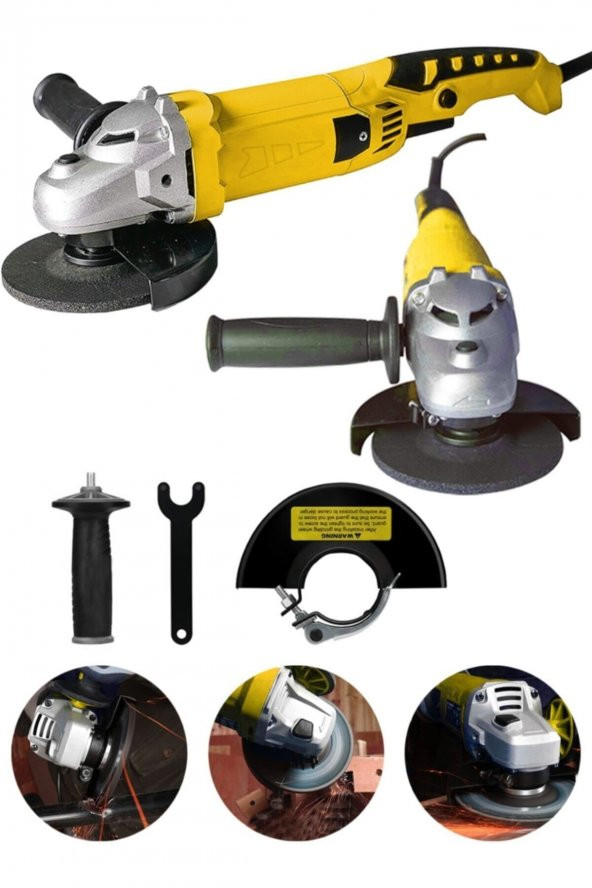 snaiker Alman 3000X 6 Kademe Devir Ayarlı Çift Metal Dişli Şanzuman Demir Metal Kesme Taşlama Makinesi 125mm - 2