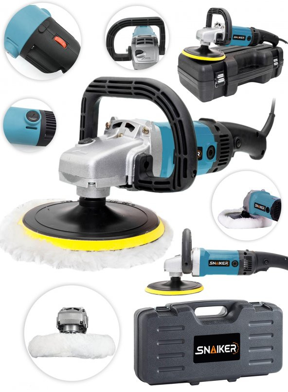 snaiker Alman 4200 X 6 Kademe Devir Ayarlı Polisaj Makinasi Zımpara Pasta Cila Makinesi