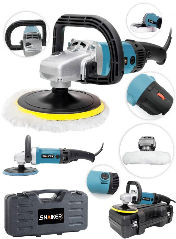 snaiker Alman 4200 X 6 Kademe Devir Ayarlı Polisaj Makinasi Zımpara Pasta Cila Makinesi - 2