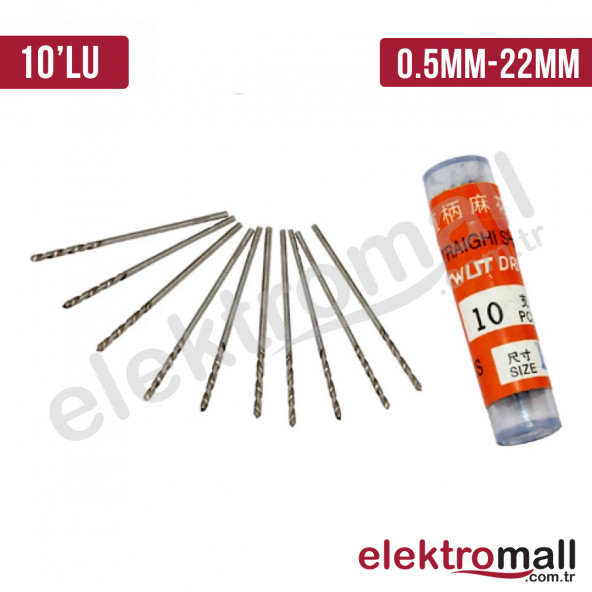 Hss Matkap Ucu 0.5MM-22MM 10'lu