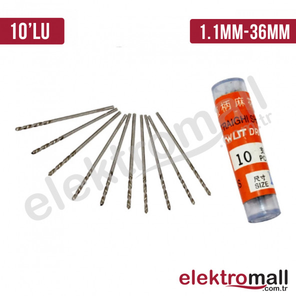 Hss Matkap Ucu 1.1MM-36MM 10'lu