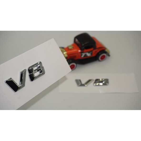 Mercedes Benz V8 Çamurluk Yanı Gümüş Krom Parlak Siyah ABS 3M Yazı Logo Orjinal Ürün