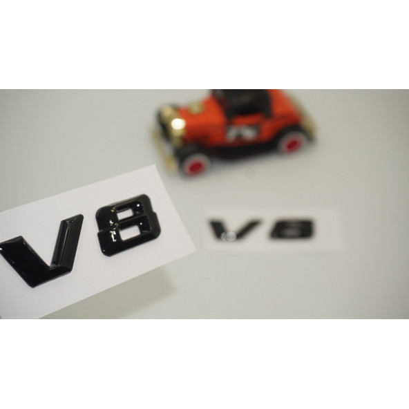 Mercedes Benz V8 Çamurluk Yanı Gümüş Krom Parlak Siyah ABS 3M Yazı Logo Orjinal Ürün - 2