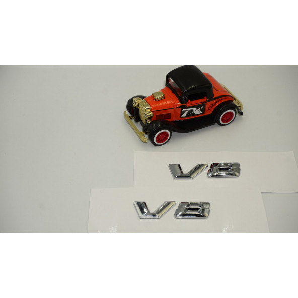 Mercedes Benz V8 Çamurluk Yanı Gümüş Krom Parlak Siyah ABS 3M Yazı Logo Orjinal Ürün - 3