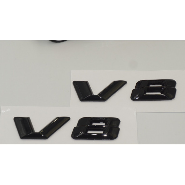 Mercedes Benz V8 Çamurluk Yanı Gümüş Krom Parlak Siyah ABS 3M Yazı Logo Orjinal Ürün - 6