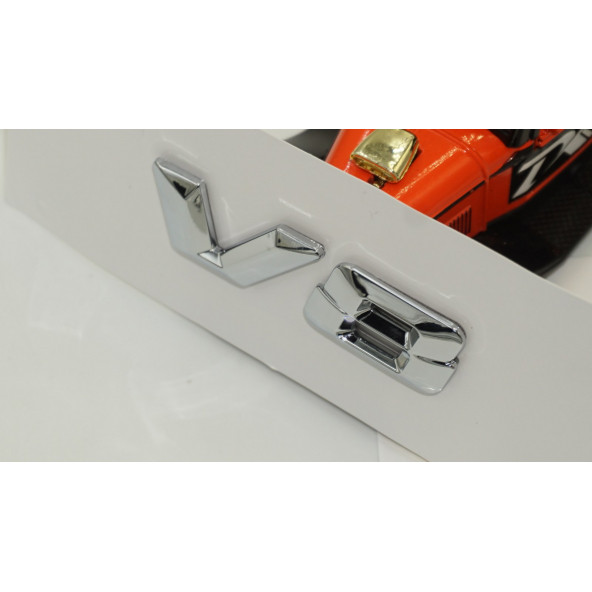Mercedes Benz V8 Çamurluk Yanı Gümüş Krom Parlak Siyah ABS 3M Yazı Logo Orjinal Ürün - 7