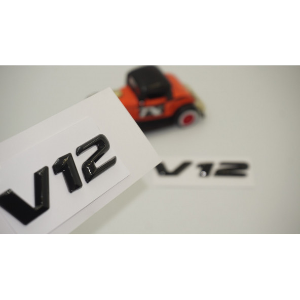 Mercedes Benz V12 Çamurluk Yanı Gümüş Krom Parlak Siyah ABS 3M Yazı Logo Orjinal Ürün - Resim 2