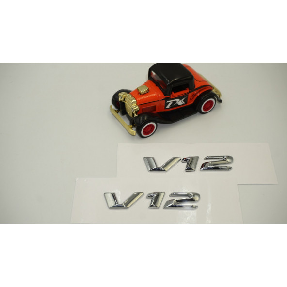 Mercedes Benz V12 Çamurluk Yanı Gümüş Krom Parlak Siyah ABS 3M Yazı Logo Orjinal Ürün - Resim 3