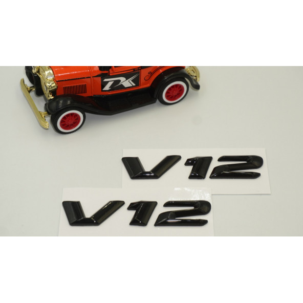 Mercedes Benz V12 Çamurluk Yanı Gümüş Krom Parlak Siyah ABS 3M Yazı Logo Orjinal Ürün - Resim 4