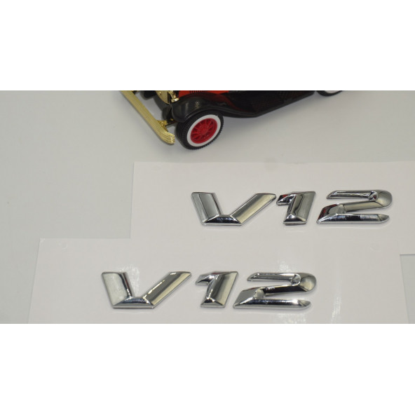 Mercedes Benz V12 Çamurluk Yanı Gümüş Krom Parlak Siyah ABS 3M Yazı Logo Orjinal Ürün - Resim 5