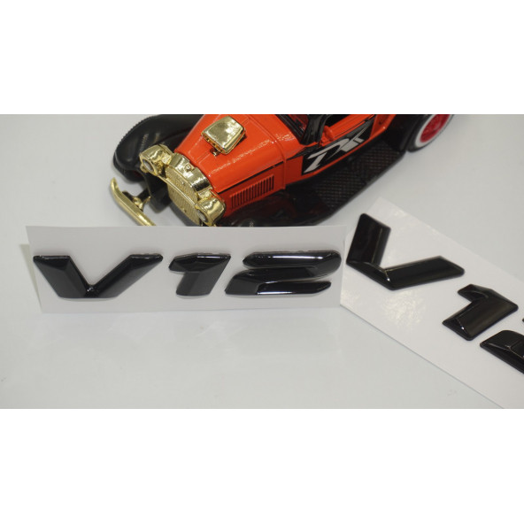 Mercedes Benz V12 Çamurluk Yanı Gümüş Krom Parlak Siyah ABS 3M Yazı Logo Orjinal Ürün - Resim 8