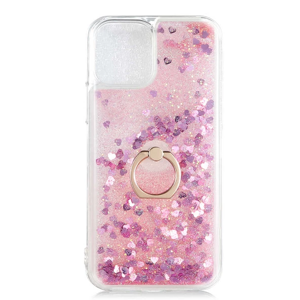 Gpack Apple iPhone 13 Mini Kılıf Milce Sulu Yüzüklü Silikon Arka Kapak - 5