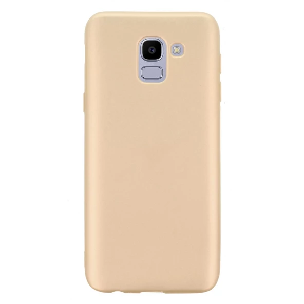 Gpack Samsung Galaxy J6 Kılıf Premier Esnek SilikonNano Glass Gold