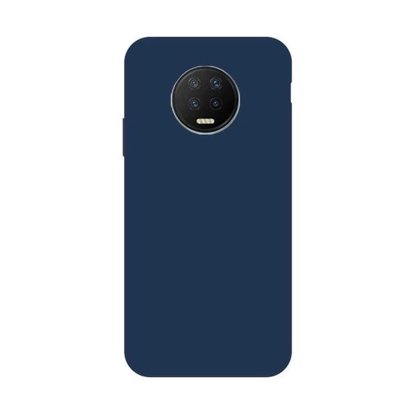 Gpack İnfinix Note 7 Kılıf Premier Silikon Mat KorumaNano Glass Lacivert