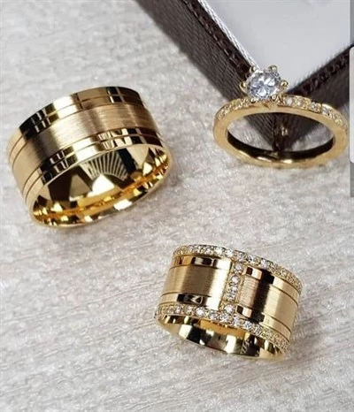 Altın Kaplama Elişi Gümüş Alyans Yüzük ürün görseli 1