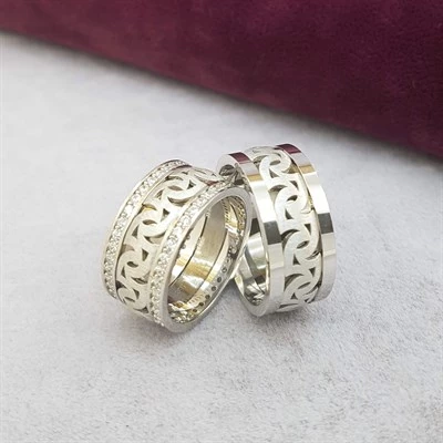 Yeni Tasarım Çift Gümüş Alyans - Resim 10