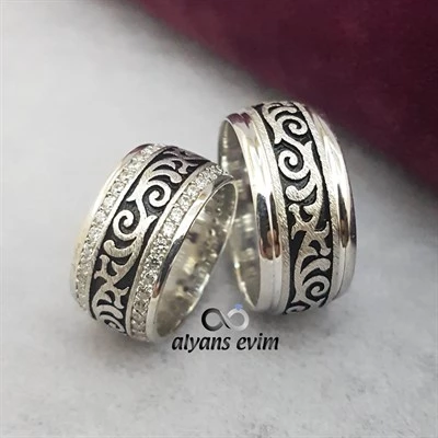 Yeni Tasarım Çift Gümüş Alyans - Resim 8