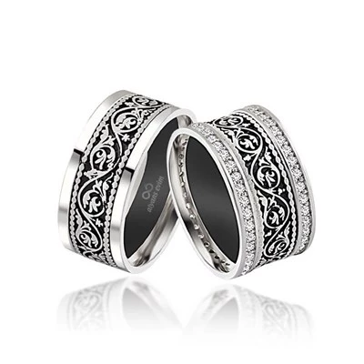 Yeni Tasarım Çift Gümüş Alyans - 10