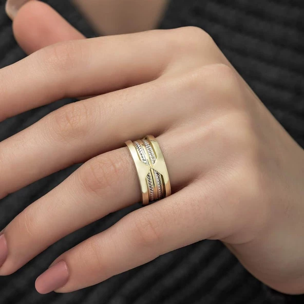 Elişi 925 Gümüş Bayan Tek Alyans Yüzük