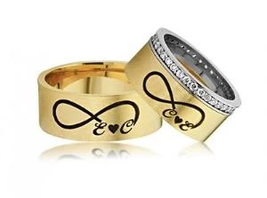 Gümüş Kişiye Özel Sonsuzluk Çift Alyans - Resim 2