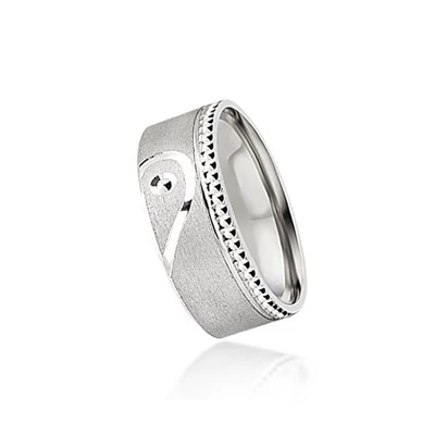 Birleşen Kalp Gümüş Bayan Tek Alyans Yüzük - Resim 2