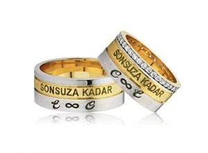 Gümüş Kişiye Özel Sonsuza Kadar Çift Alyans - Resim 2