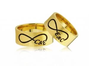 Gümüş Sonsuzluk Kişiye Özel Çift Alyans - 2