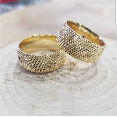 Altın Kaplama Gümüş Çift Alyans - 2