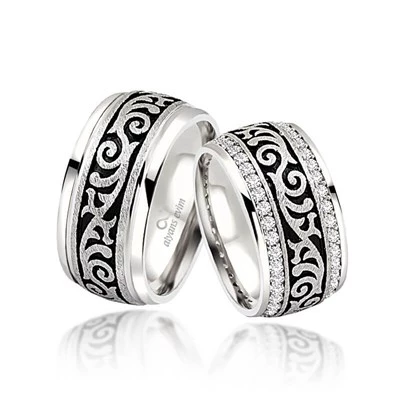 Yeni Tasarım Çift Gümüş Alyans - Resim 5