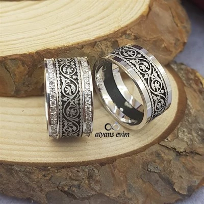 Yeni Tasarım Çift Gümüş Alyans - 4