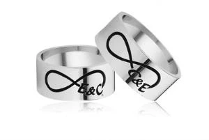 Gümüş Sonsuzluk Harfli Çift Alyans ürün görseli 1